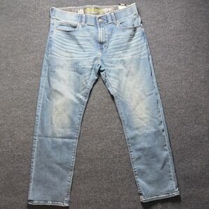 Lee Extreme Motion MVP Slim Fit Straight Leg Jeans Mens 36x29 Light Wash Denim